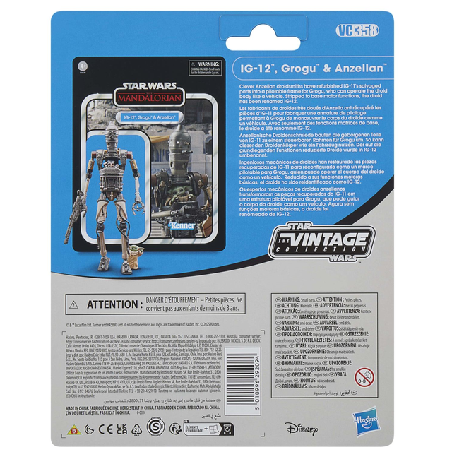 Star Wars the Mandalorian Vintage Collection IG-12, Grogu & Anzellan 10cm