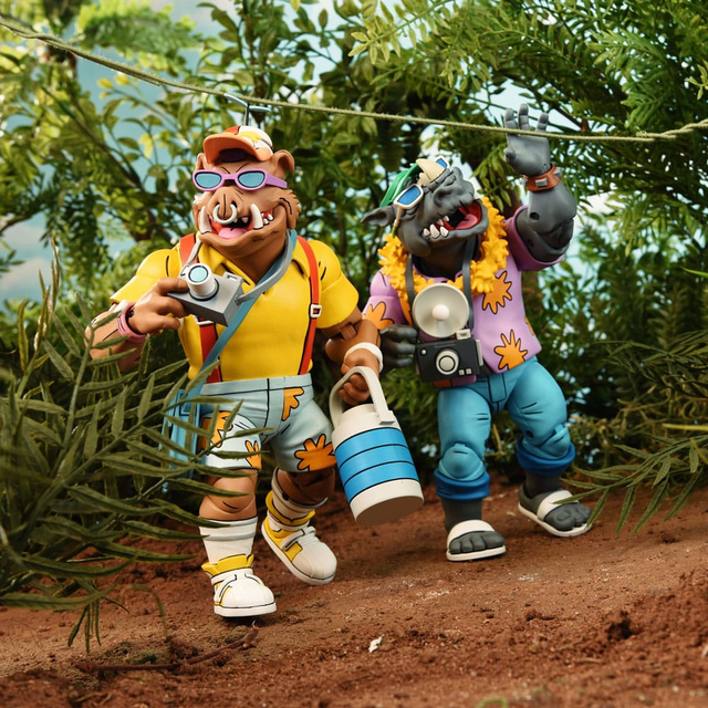Teenage Mutant Ninja Turtles (Cartoon 1980) Action Figure 2 Pack Vacation Bebop and Rocksteady 18cm