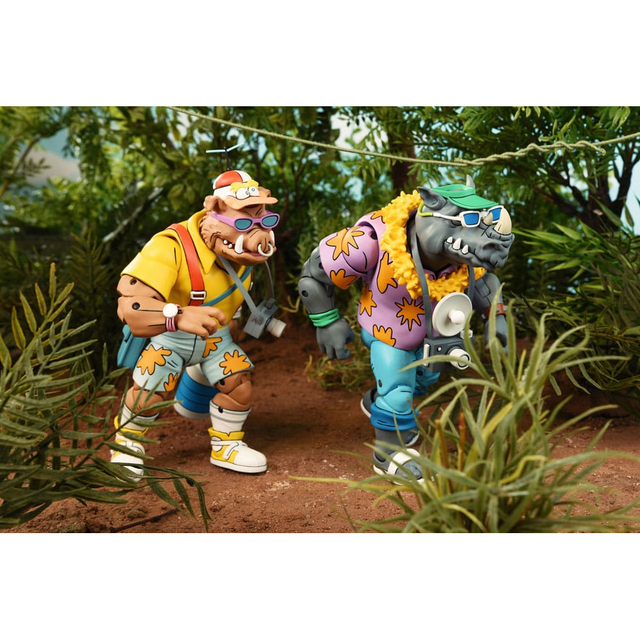 Teenage Mutant Ninja Turtles (Cartoon 1980) Action Figure 2 Pack Vacation Bebop and Rocksteady 18cm