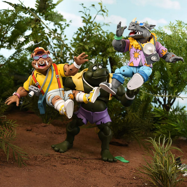 Teenage Mutant Ninja Turtles (Cartoon 1980) Action Figure 2 Pack Vacation Bebop and Rocksteady 18cm