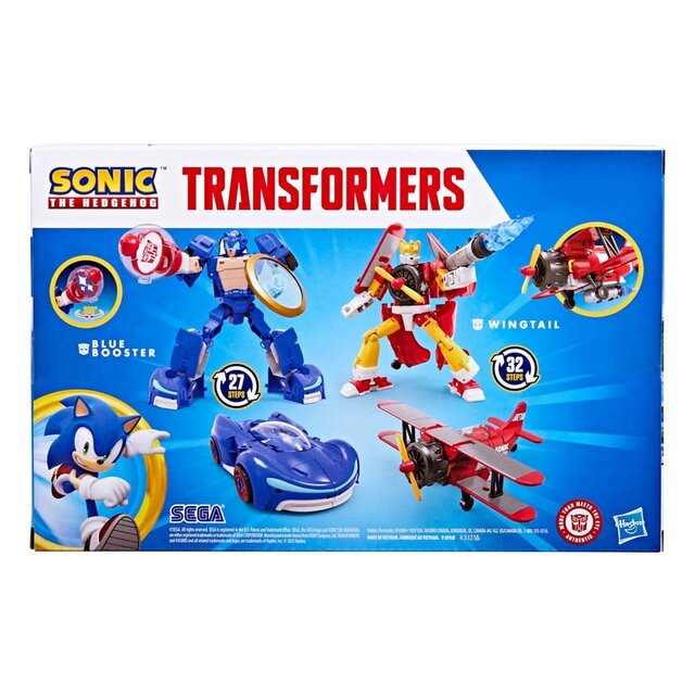 Sonic the Hedgehog x Transformers Action Figure Wingtail & Blue Booster 13cm