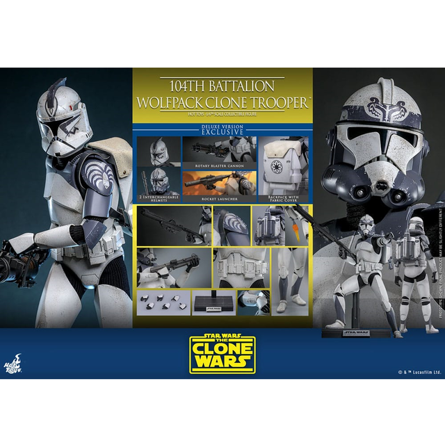 Star Wars The Clone Wars Action Figure 1/6 104th Battalion Wolfpack Clone Trooper Deluxe Version 30cm