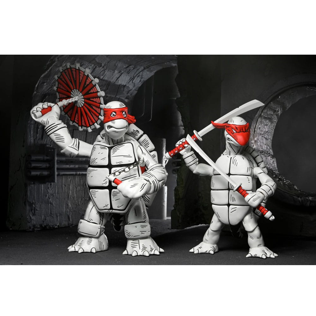 Teenage Mutant Ninja Turtles (Mirage Comics) Action Figures 2-Pack Black and White First Turtles 18cm Teenage Mutant Ninja Turtles (Mirage Comics) Action Figures 2-Pack Black and White First Turtles 18cm