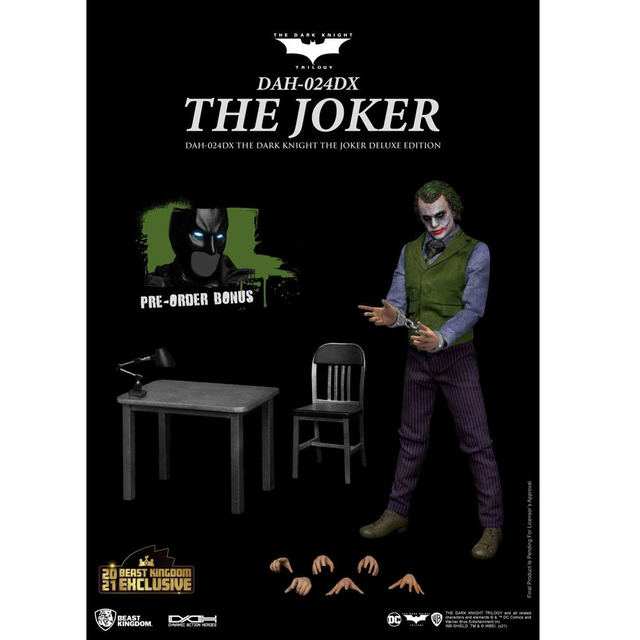 Batman The Dark Knight Dynamic 8ction Heroes Action Figure 1/9 The Joker Deluxe Version 21cm