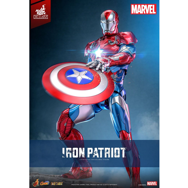 Marvel Comic Diecast Masterpiece Action Figure 1/6 Iron Patriot Hot Toys Exclusive 32cm