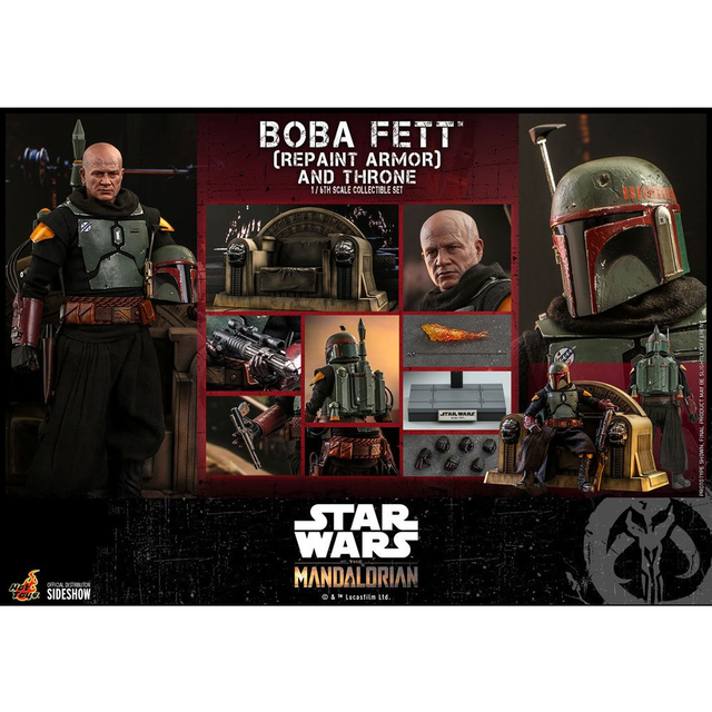 Star Wars The Mandalorian Action Figure 1/6 Boba Fett (Repaint Armor) and Throne Special Edition 30cm Star Wars The Mandalorian Action Figure 1/6 Boba Fett (Repaint Armor) and Throne Special Edition 30cm