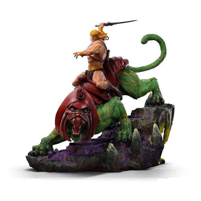 Masters of the Universe Deluxe BDS Art Scale Statue He-man and Battle Cat 31cm