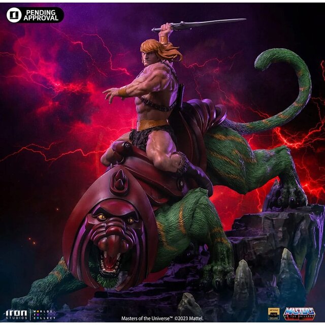 Masters of the Universe Deluxe BDS Art Scale Statue He-man and Battle Cat 31cm