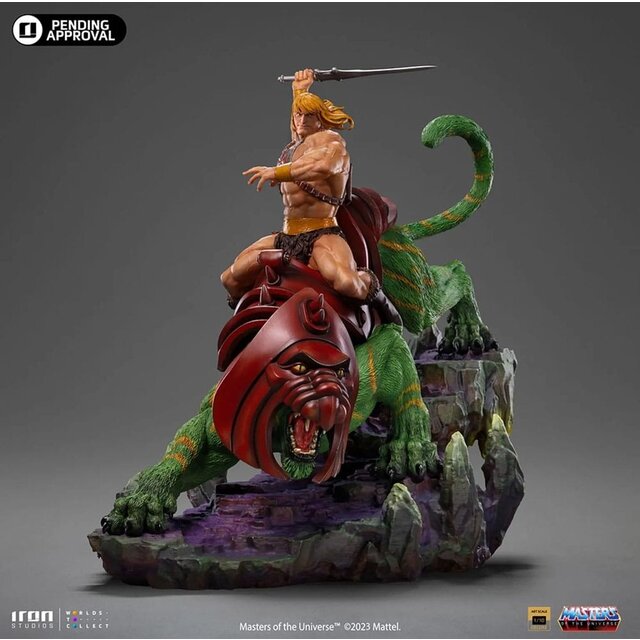 Masters of the Universe Deluxe BDS Art Scale Statue He-man and Battle Cat 31cm