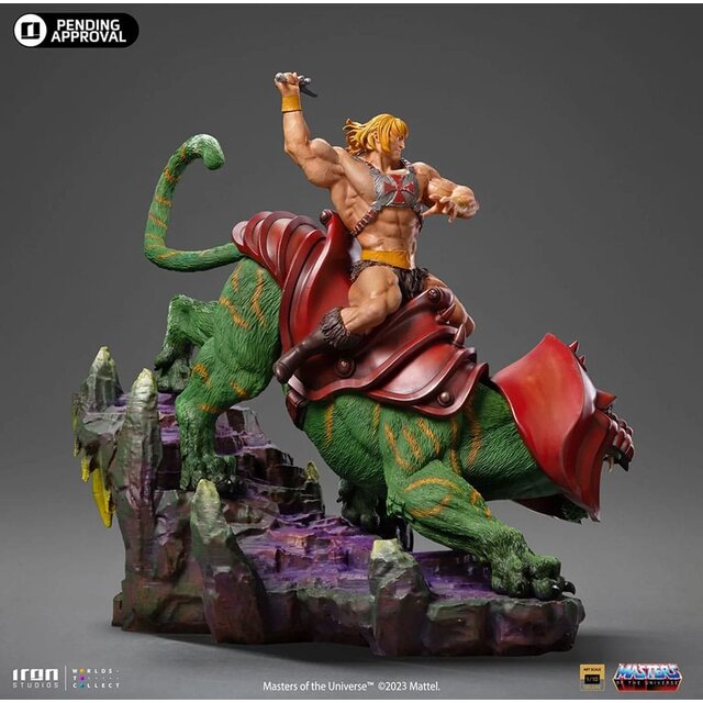 Masters of the Universe Deluxe BDS Art Scale Statue He-man and Battle Cat 31cm