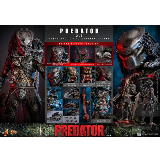 Predator Movie Masterpiece Action Figure 1/6 Predator (2.0) Deluxe Version 34cm