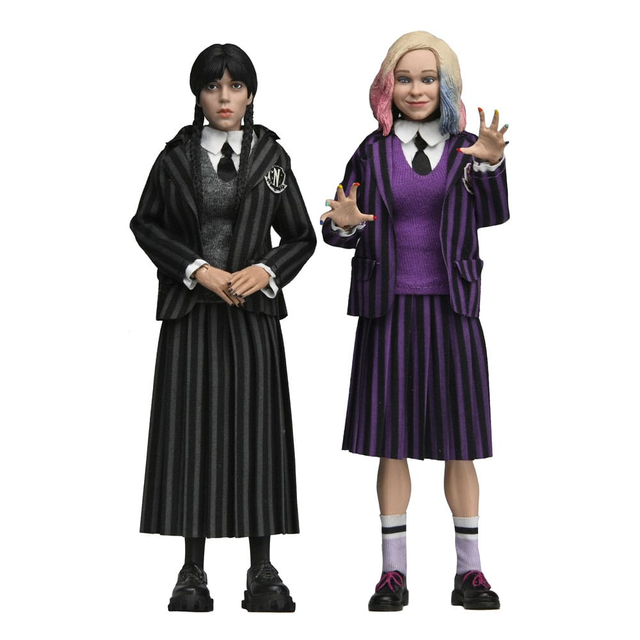 Wednesday Addams (Nevermore Uniform) and Enid 20cm