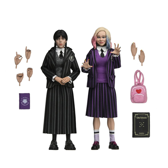 Wednesday Addams (Nevermore Uniform) and Enid 20cm