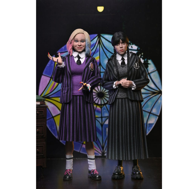 Wednesday Addams (Nevermore Uniform) and Enid 20cm