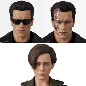MAFEX Terminator 2  T-800 & John Connor Action Figure Set 16cm