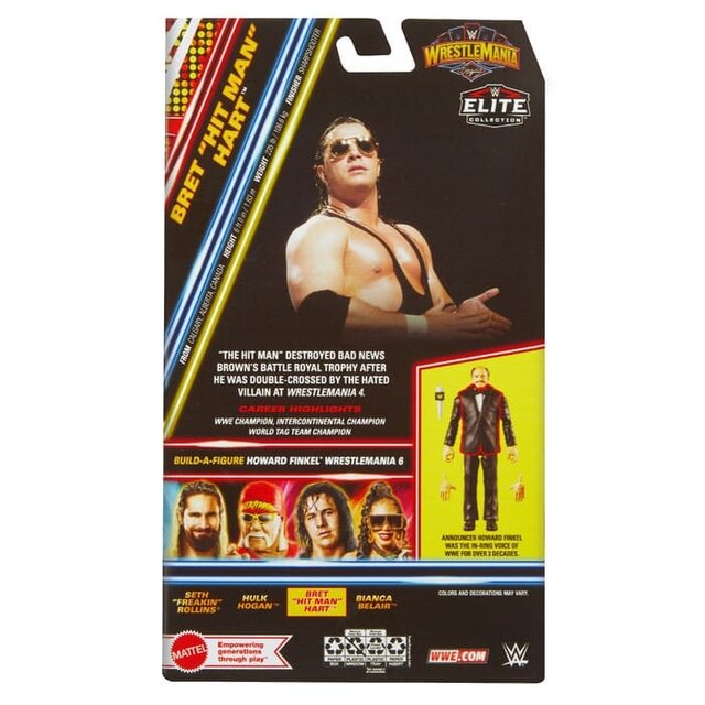 WWE WrestleMania Elite Collection Bret "Hit Man" Hart Action Figure 15cm