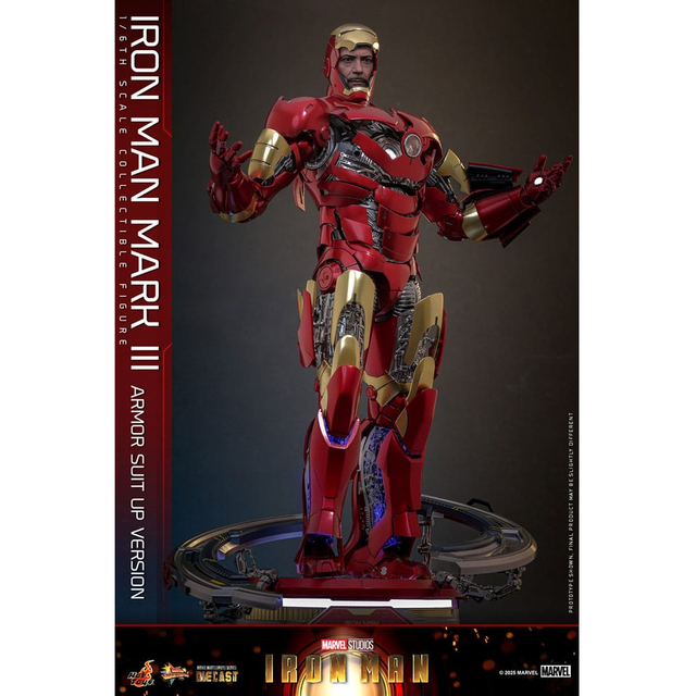 Iron Man Movie Masterpiece Diecast Action Figure 1/6 Iron Man Mark III (Armor Suit Up Version) 32cm Iron Man Movie Masterpiece Diecast Action Figure 1/6 Iron Man Mark III (Armor Suit Up Version) 32cm
