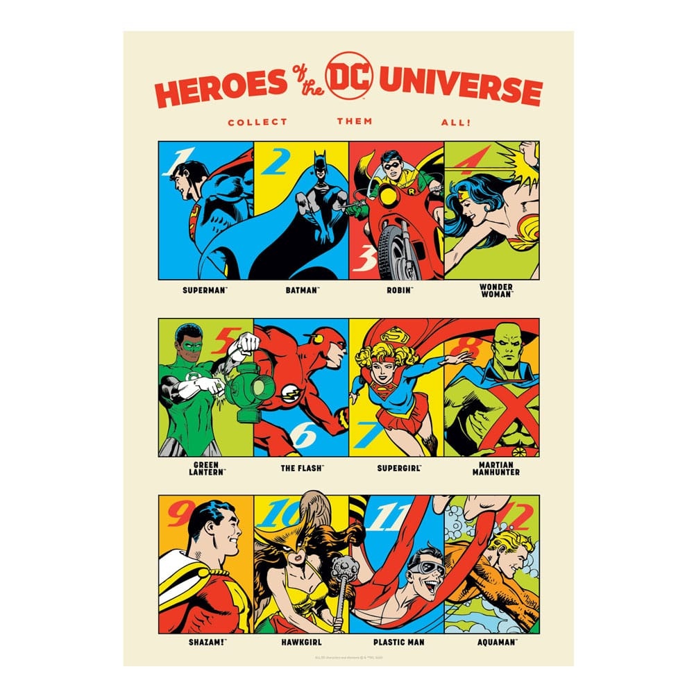 FaNaTtiK DC Comis Art Print 90th Anniversary Heroes Limited Edition Poster