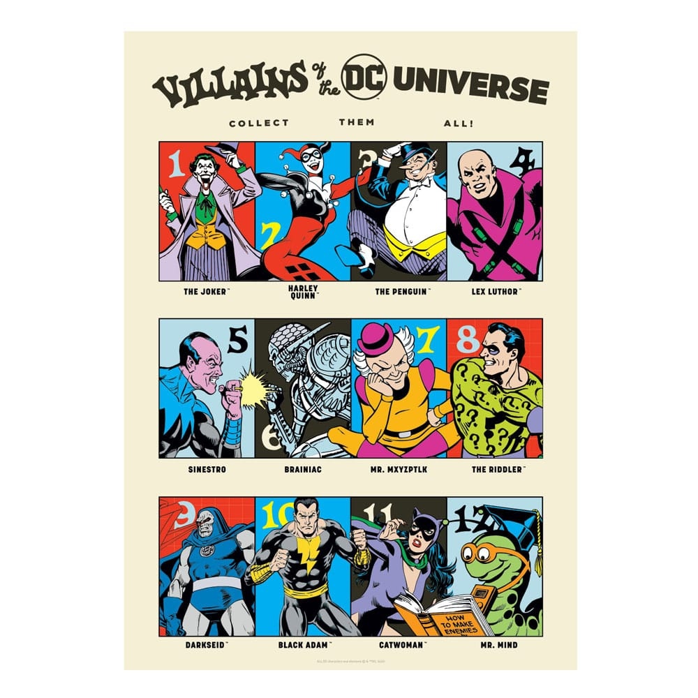FaNaTtiK DC Comis Art Print 90th Anniversary Villains Limited Edition