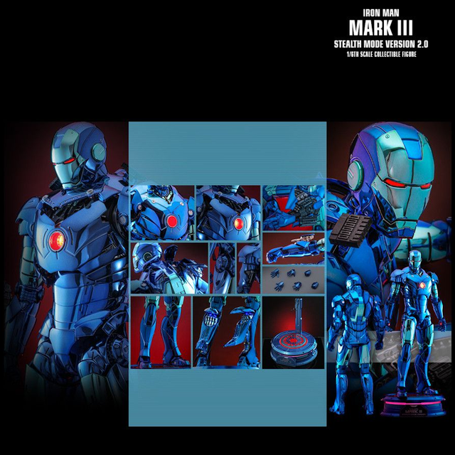 Iron Man Movie Masterpiece 1/6 Iron Man Mark III Stealth Mode Version 2.0 Hot Toys Exclusive Action Figure 33cm Iron Man Movie Masterpiece 1/6 Iron Man Mark III Stealth Mode Version 2.0 Hot Toys Exclusive Action Figure 33cm