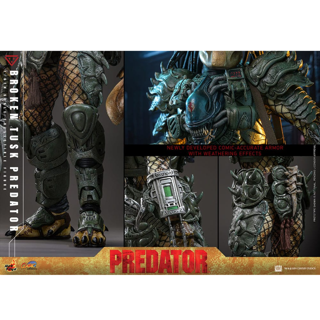 Alien vs. Predator Comic Masterpiece Action Figure 1/6 Broken Tusk Predator 35cm