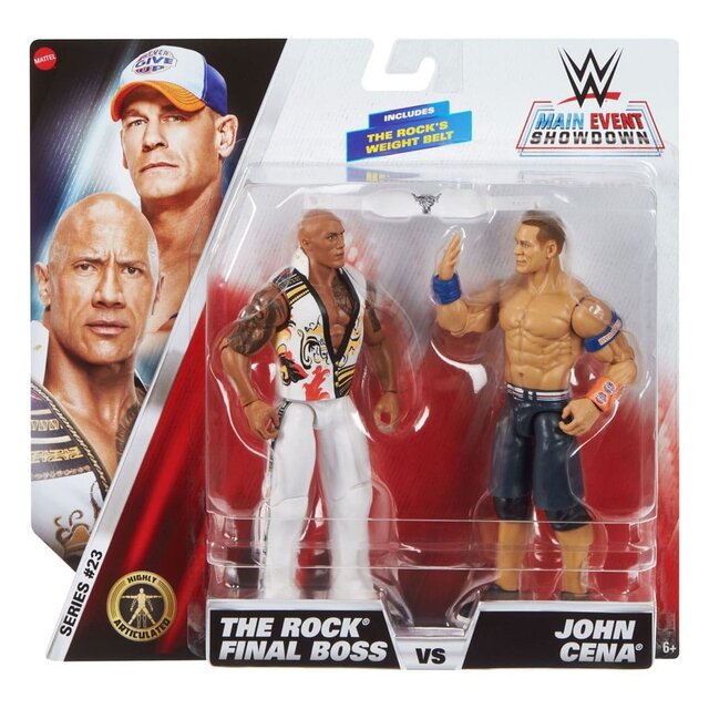 WWE Main Event Showdown The Rock Final Boss vs John Cena 2-Pack 15cm