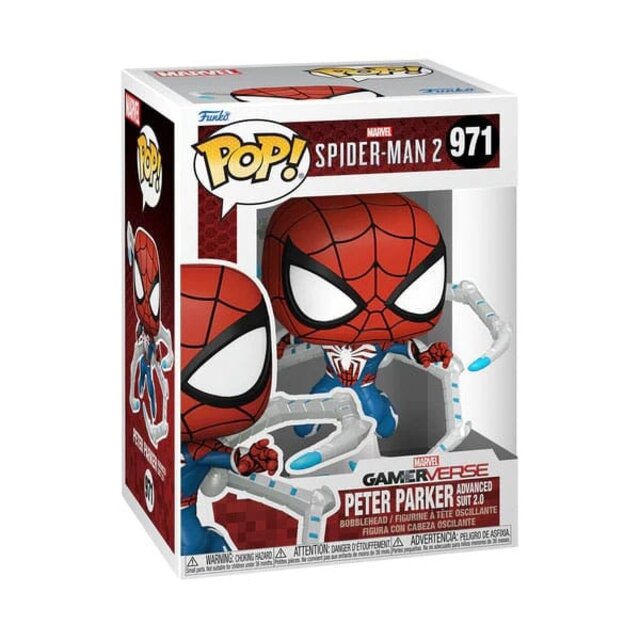 POP! Games Spider-Man 2 Peter Parker Advanced Suit 2.0 Bobblehead 10cm