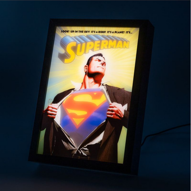 Superman Framed LED Print 28 x 20 x 5cm