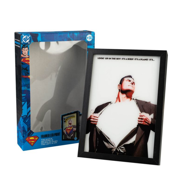 Superman Framed LED Print 28 x 20 x 5cm