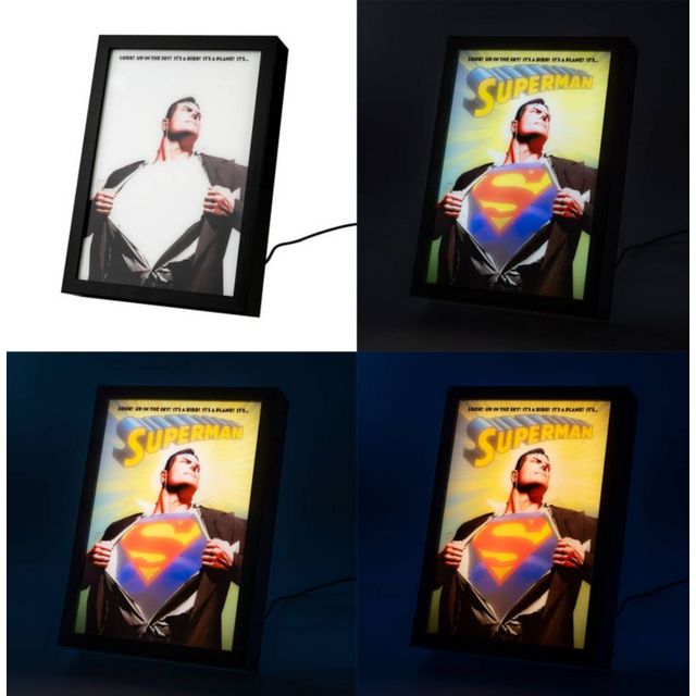 Superman Framed LED Print 28 x 20 x 5cm