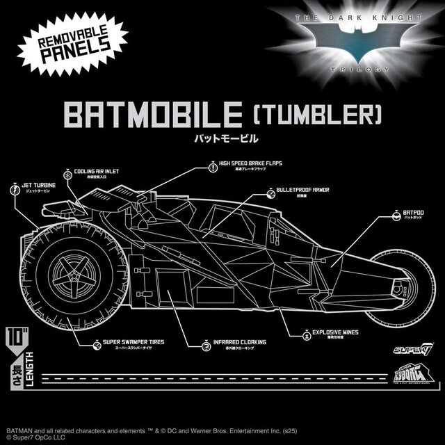 Batman 1989 Super Cyborg Vehicle Batmobile Tumbler (Full Color) 33 cm