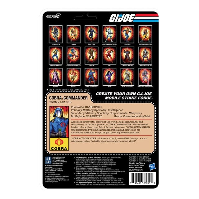 G.I. Joe (Movie) ReAction+ Cobra Commander Enemy Leader 10cm