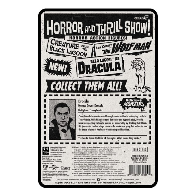 Universal Monsters ReAction+ Dracula Action Figure 10cm