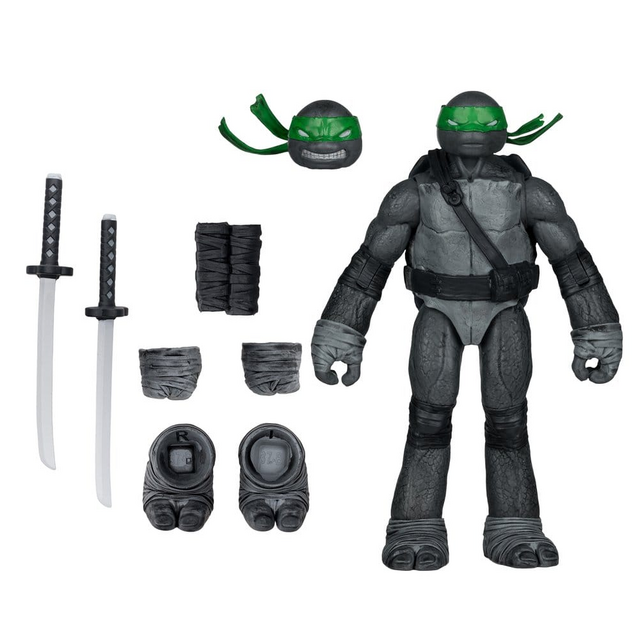 Teenage Mutant Ninja Turtles (Black White & Green) Page Punchers Leonardo Action Figure 13cm