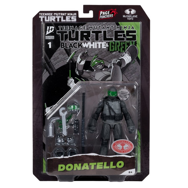 Teenage Mutant Ninja Turtles (Black White & Green) Page Punchers Donatello Action Figure 13cm