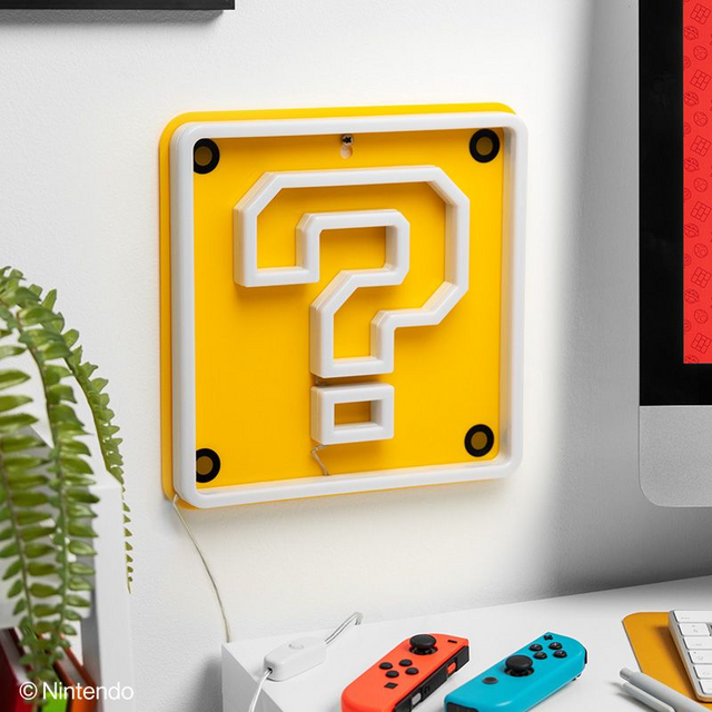 Super Mario Question Block LED Neon Light 24cm