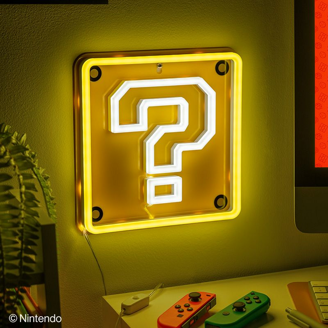 Super Mario Question Block LED Neon Light 24cm