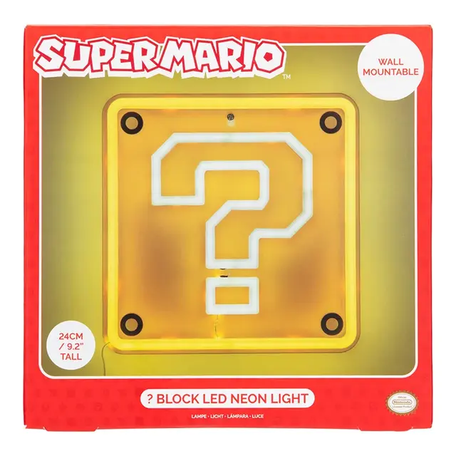 Super Mario Question Block LED Neon Light 24cm
