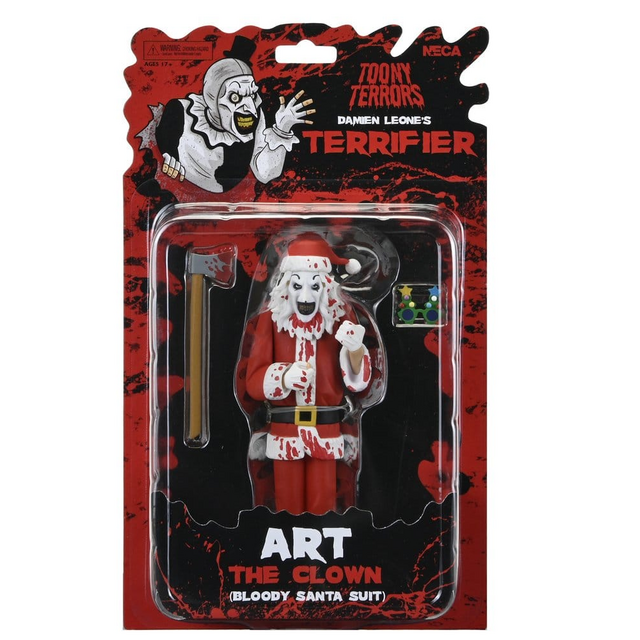Terrifier Toony Terrors Santa Suit Art the Clown (Bloody Version) 15cm