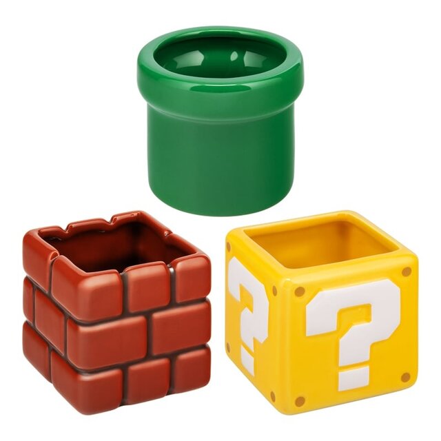 Super Mario Set of 3 mini Decorative Pots