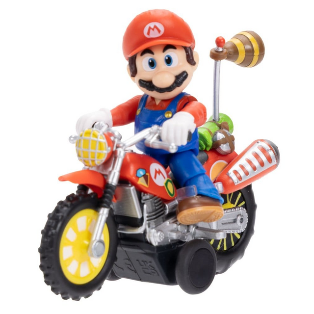 The Super Mario Galaxy Movie Mario Action Figure with Pull Back Motorcycle