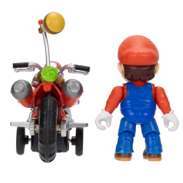 The Super Mario Galaxy Movie Mario Action Figure with Pull Back Motorcycle