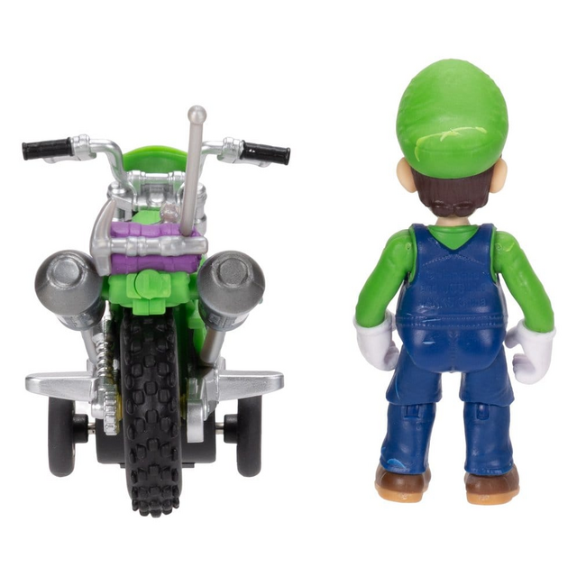The Super Mario Galaxy Movie Luigi Action Figure with Pull Back Motorcycle