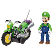 The Super Mario Galaxy Movie Luigi Action Figure with Pull Back Motorcycle
