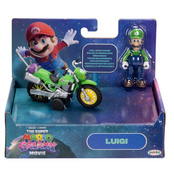 The Super Mario Galaxy Movie Luigi Action Figure with Pull Back Motorcycle