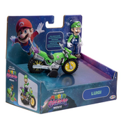 The Super Mario Galaxy Movie Luigi Action Figure with Pull Back Motorcycle
