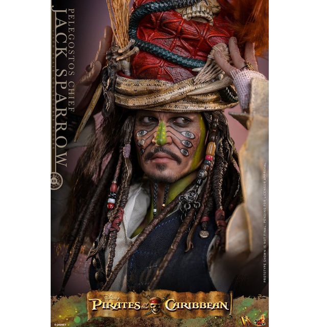 Pirates of the Caribbean: Dead Man's Chest 1/6 Pelegostos Chief Jack Sparrow Action Figure 30cm