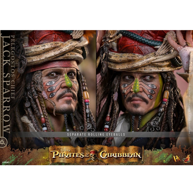 Pirates of the Caribbean: Dead Man's Chest 1/6 Pelegostos Chief Jack Sparrow Action Figure 30cm