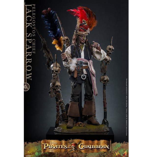 Pirates of the Caribbean: Dead Man's Chest 1/6 Pelegostos Chief Jack Sparrow Action Figure 30cm