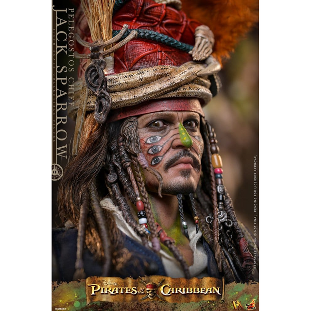 Pirates of the Caribbean: Dead Man's Chest 1/6 Pelegostos Chief Jack Sparrow Action Figure 30cm